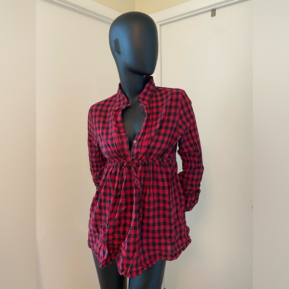 Plaid Cottage-core Shirt with slim-waist fit - Picture 5 of 5
